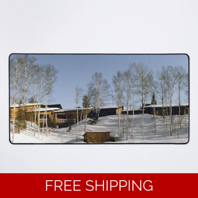 Le Studio Desk Mat Building Winter From Lake Perry